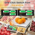 thumbnail image 2 of Price Computing Scale 88lb/40kg Commercial Food Weighing Scale with Stainless Steel Plate and Dual LCD Display for Retail Markets, 2 of 6