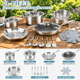 21-Piece Tri-Ply Stainless Steel Cookware Set with Steamer for All ...