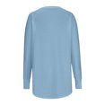 thumbnail image 5 of BXINGOHAI Women's Thumb Hole T-Shirt Loose Fit Tops Long Sleeve Crewneck Blouse Basic Solid Shirts Casual Fashion Tunic Tees Under $10 Blue,XXL, 5 of 6