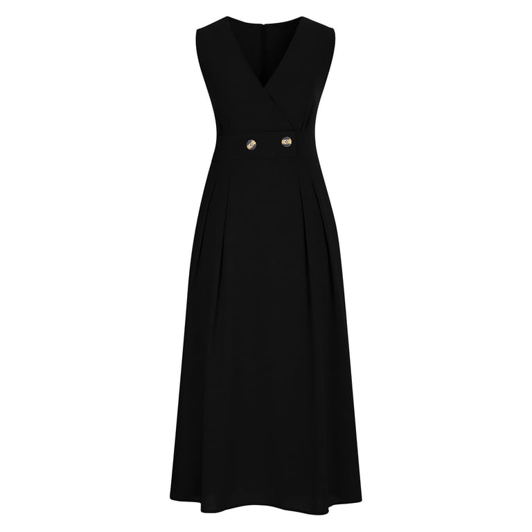 casual black linen dress Mohiass Linen Dresses for Women 2025 V Neck Sleeveless Maxi Dress Summer Casual Tank Dress Beach Vacation Flowy Sundresses Black M, Women's, Size: