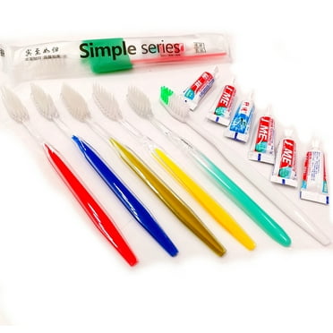 Disposable Toothbrush 3g（0.1ounce）Travel Size Toothpaste Personal Teeth Oral Care Cleaning for Hotel Supplies Camping Hiking Pack of 10