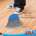 thumbnail image 3 of LOLA Angle Broom, 9.25" Wide Head, PET Fiber Bristles W/ Polished Aluminum Threaded Handle, 1 Pack, 3 of 5