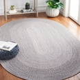 thumbnail image 2 of SAFAVIEH Braided Evangeline Bordered Machine Washable Reversible Area Rug, Grey, 6' x 9' Oval, 2 of 9