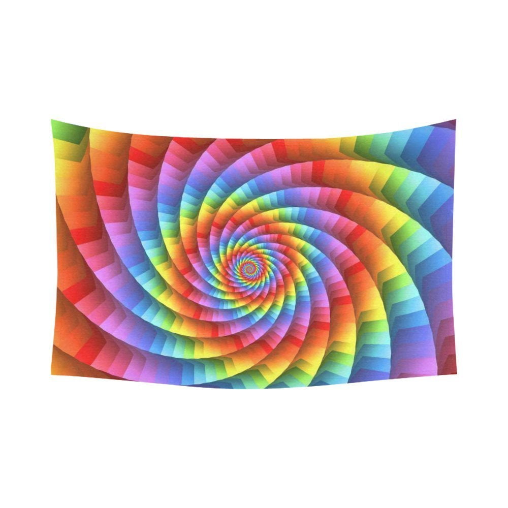 Rainbow Vortex Patten Tapestry Hippie Wall Hanging Art Home Bedspread Decor 