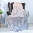 thumbnail image 4 of Ombre Soft Flannel Fleece Throw Blanket, Summer Tropic Fan Palm Leaves on Background, Cozy Plush for Indoor and Outdoor Use, 60" x 80", Blush Ceil Blue, by Ambesonne, 4 of 5