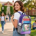 thumbnail image 3 of ZIATUBLES Clear Backpack, Heavy Duty Fabric & PVC Transparent Bookbag with Axolotl Hearts Print, Large Capacity See Through Backpack for School College Work Travel Security, 3 of 7