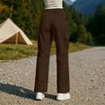 thumbnail image 7 of Hvogkswy Women's Cargo Pants Solid Button Zipper Closure Straight Leg Pants with Multi Pockets Comfy Lightweight Hiking Summer Casual Pants, 7 of 7