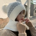 thumbnail image 6 of Dress Choice Womens Winter Beanie Hat and Knitted Scarf Set with Pom Soft Warm Knit Skull Cap for Women, 6 of 8