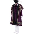 thumbnail image 2 of Men's Medieval Court Lord Cloth Renaissance Robe Coat Pants Hat Outfit, 2 of 8