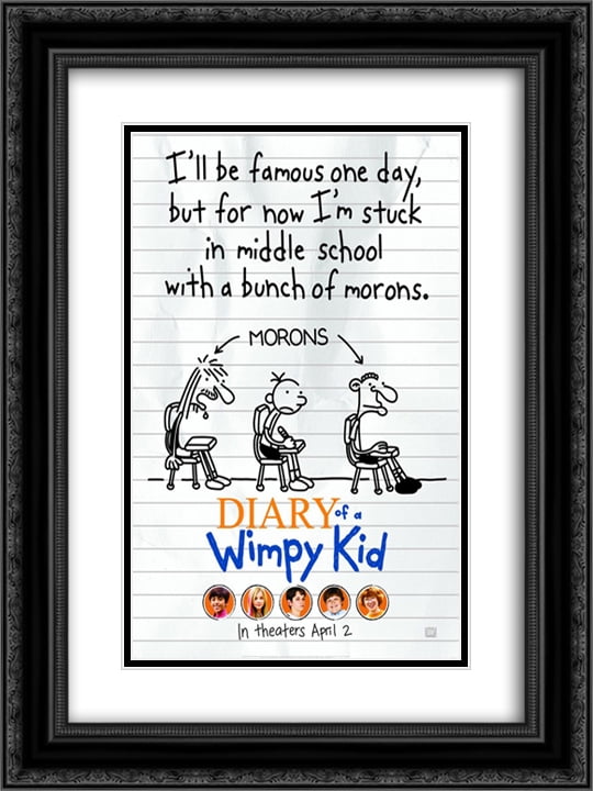 Diary of a Wimpy Kid 20x24 Double Matted Black Ornate Framed Movie ...
