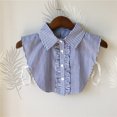 thumbnail image 4 of kusrkot Demi-Chemise Blouse Col Détachable Faux Col Rayé, 4 of 9