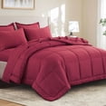 thumbnail image 5 of RUIKASI 5 Pieces Red Twin Bed Comforter Set with Sheets - Bed in a Bag with Comforter and All Season Sheets, Pillowcases, 5 of 9