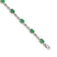 thumbnail image 4 of 14K White Gold Diamond and Emerald Bracelet, 4 of 6