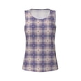 thumbnail image 4 of Lsque Purple Floral Gingham Check Plaid Printed Workout Tank Tops for Women, Athletic Sports Tank Tops, Compression Sleeveless Dry Fit Shirts,Sleeveless Yoga Shirt-, 4 of 9