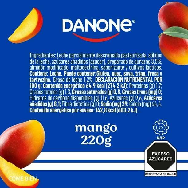 Yogurt bebible Danone sabor mango 220g Walmart en línea - Main Image