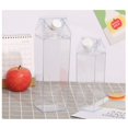thumbnail image 4 of 2 PCS Clear Square Milk Juice Water Bottle Portable Plastic Cup Milk Carton Water Bottle Outdoor Camping Drinking Cup B, 4 of 6