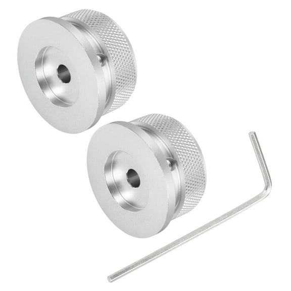 Uxcell Aluminium Potentiometer Knobs, Universal Top Hat Knob Volume Tone Control Knob with Set Screw for Guitar Bass Silver