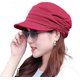thumbnail image 1 of Fashion Pleated Dome Cap Ladies Cotton Painter Visor Hat 55-60cm(Red), 1 of 5