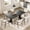 Black, variant on YUSAZENS 71-inch Rectangular Dining Table for 6-8 People, Walnut Wood Finish, Sturdy T-Shaped Legs, Thick Scratch-Resistant Tabletop, Modern Kitchen Dining Room Living Room Furniture