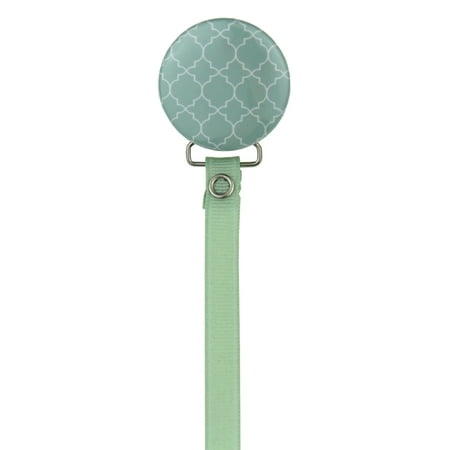 Moroccan Tile Pacifier Clip with Matching Ribbon