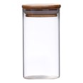 thumbnail image 1 of Tarro de con Bambú Suministros de Cocina Recipiente de Almacenamiento de Alimentos Lata Sellada Apilable para Té Azúcar 6.5x12cm 350ml, 1 of 7