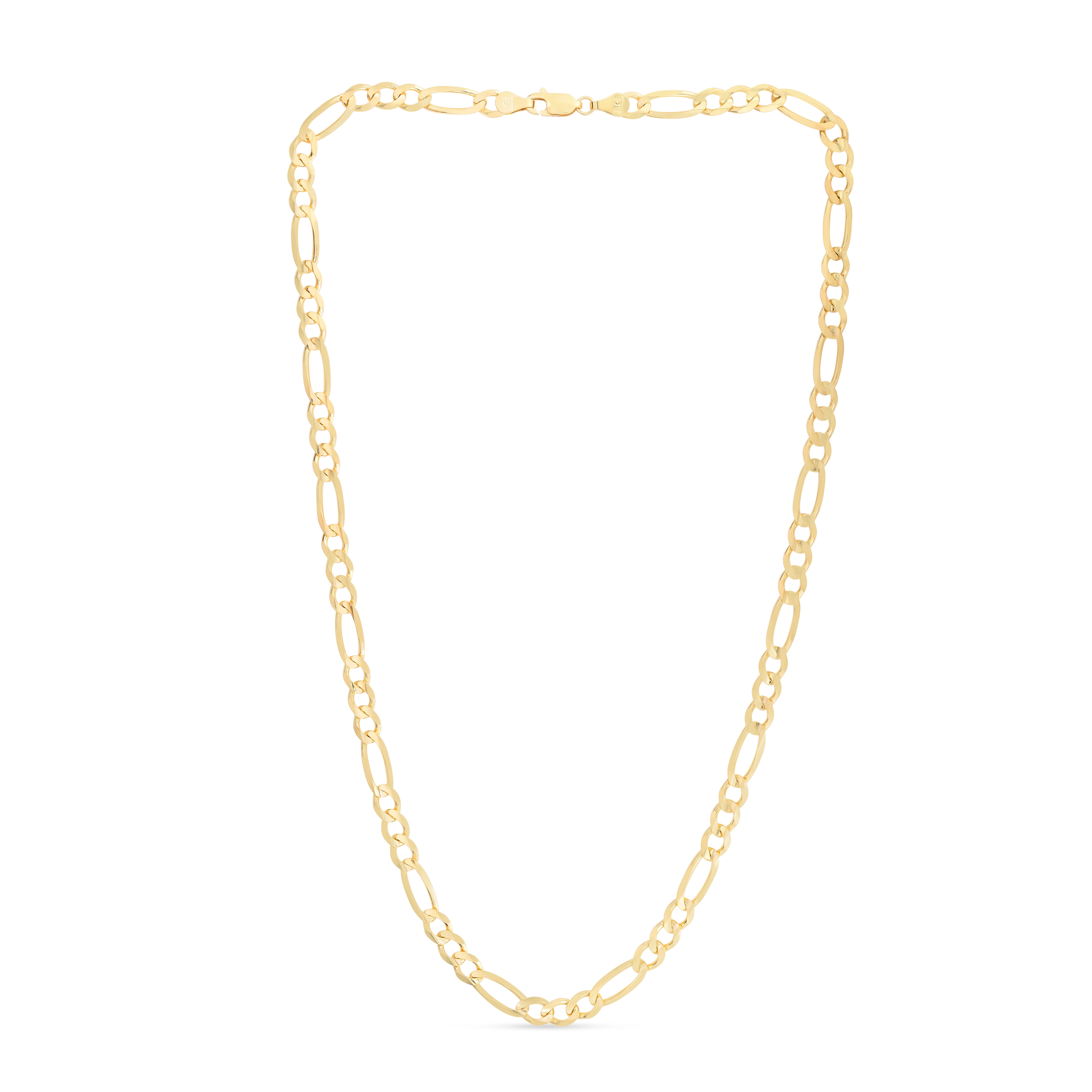 14K Yellow Gold 24in 6mm Figaro Chain 