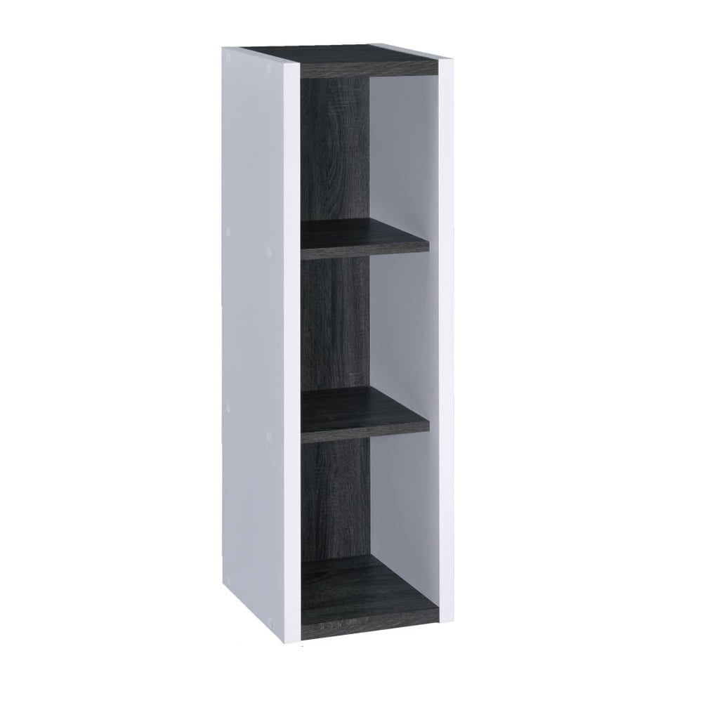 Kepooman 3 Layers Modern Reversible Wood Diy Organizer Display Rack for Home Office, Black