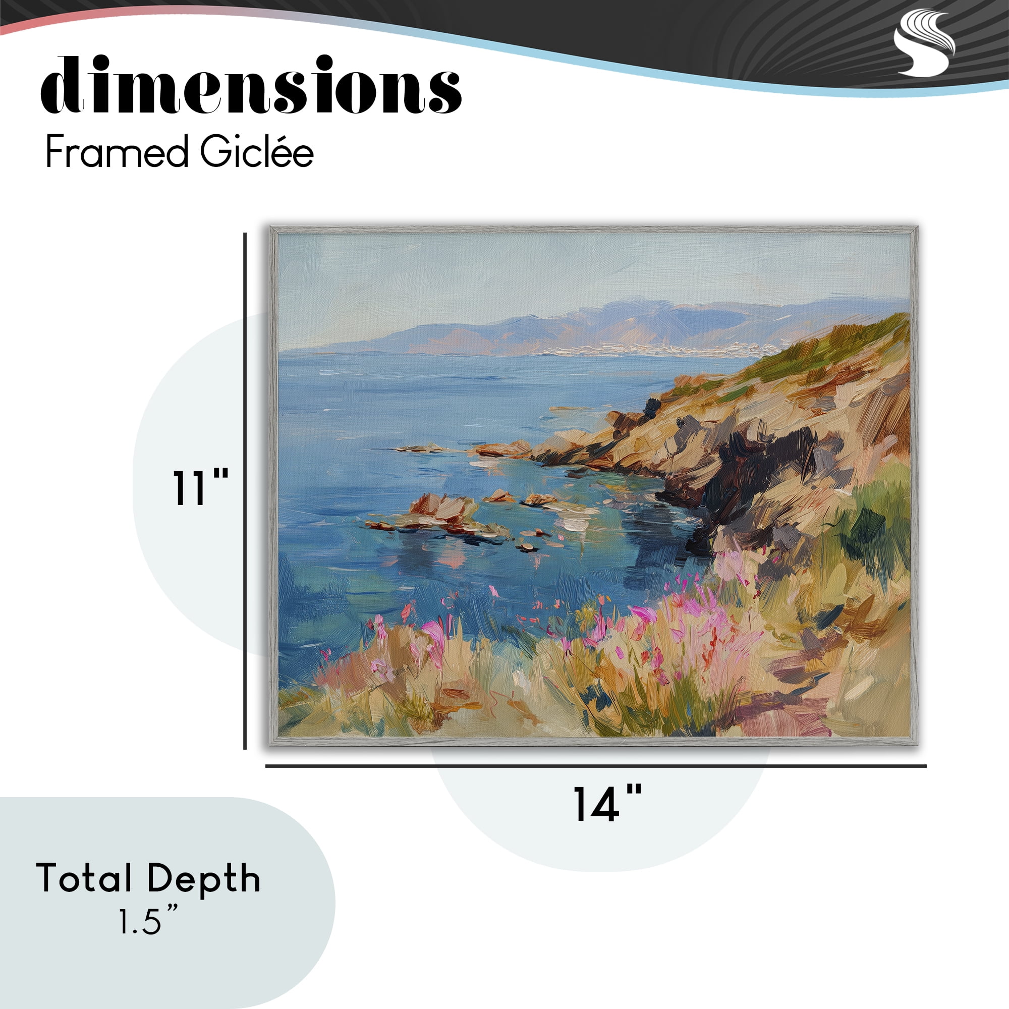 Stupell Industries Where Mountains Meet Sea Gray Framed Giclee Art, design by Svetlana Aleynikova