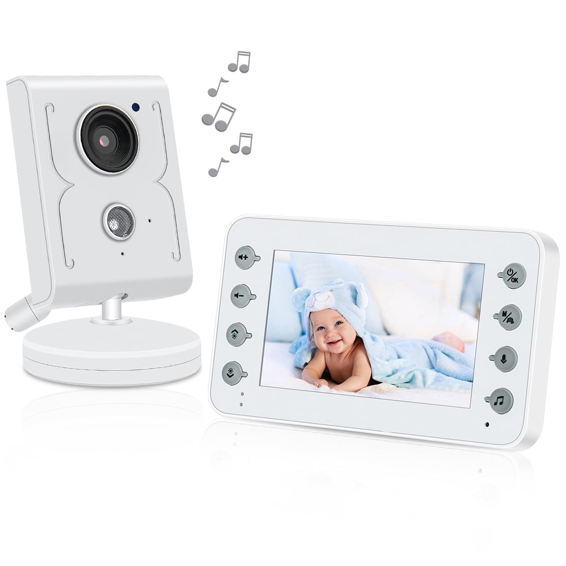 4.3 Inch Baby Monitor, Wireless Audio Video Smart Baby Monitor, Night