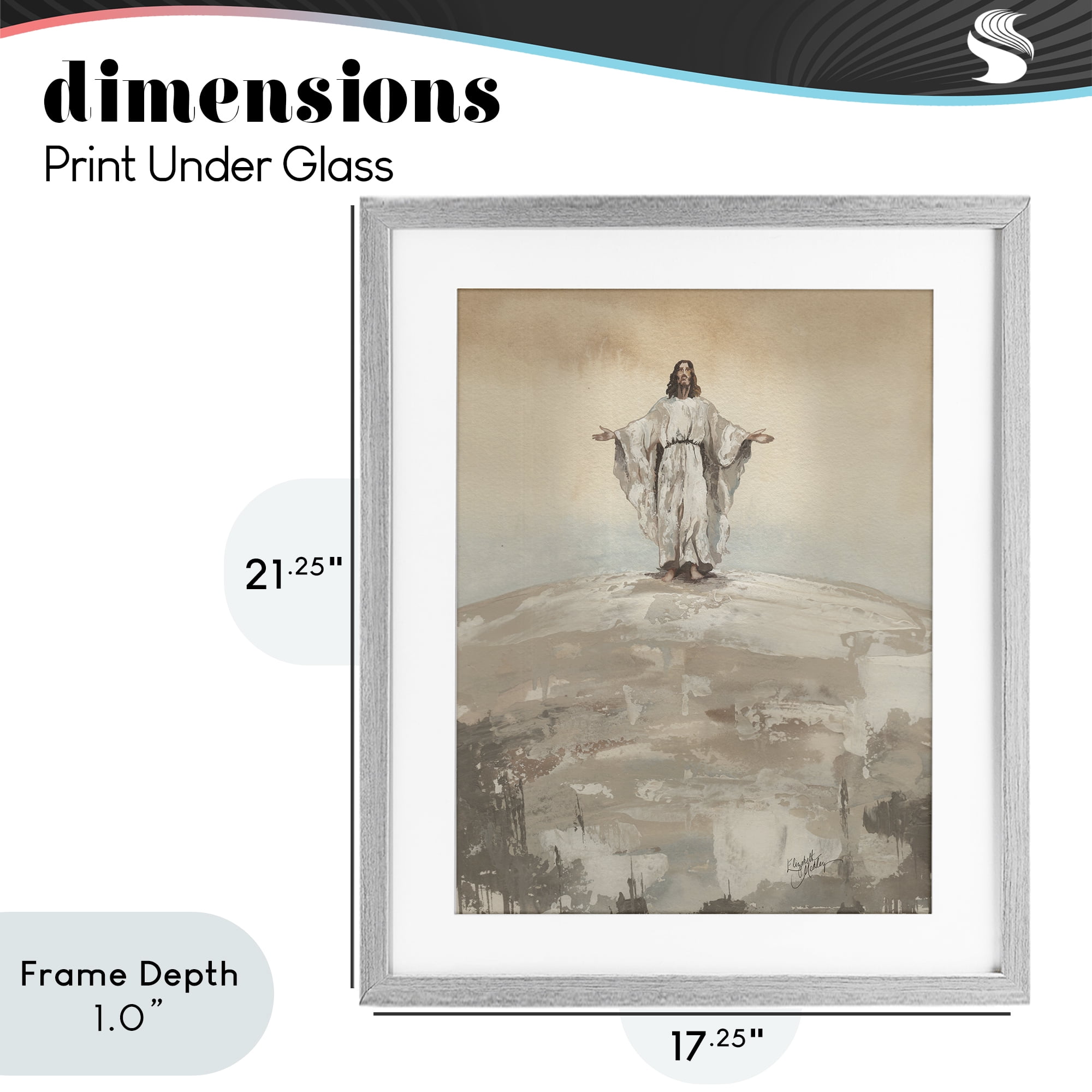 Stupell Industries Jesus on Hill Gray Framed Print Under Glass, design by Elizabeth Medley