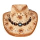 thumbnail image 4 of Sombrero de Vaquera de Vaquero de Paja para Hombres y Mujeres Sombrero de Sol Transpirable Hueco de ala Ancha con Banda de Adorno de Cuentas Estilo Occidental para Viajes en la Playa al Aire Libre YUNYI BRAND Deportes, 4 of 8