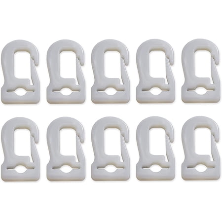 Lot 12 Clips Mousquetons Pour Mât Drapeau - Crochets Plastique Blanc Fixation Drapeau Anneaux Montage