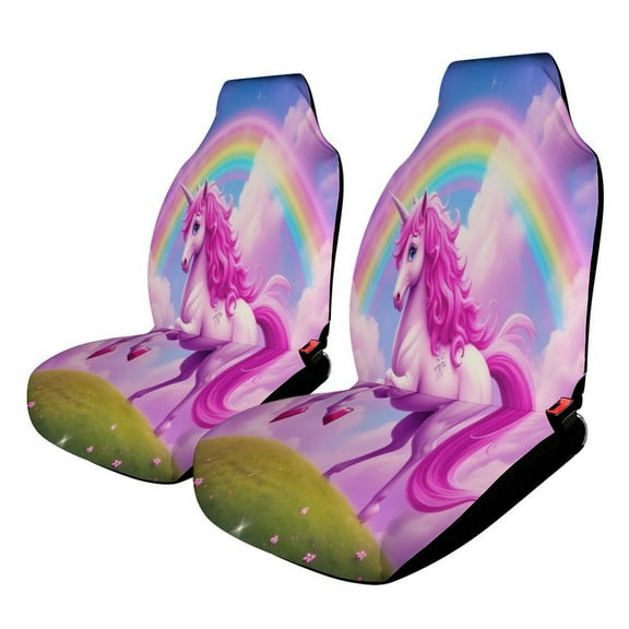 Unicorn Rainbow Fantasy Set of 2 Car Seat Covers Seat for Carseats Front Seat Auto Car Interior Accessories Universal 2 Piece