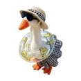 thumbnail image 2 of Summer Beach Goose Outfits for 7-Inch Lawn Goose, 5-Piece Vacation Style Clothes Set with Straw Hat, Pink Sunglasses, Watermelon Swim Ring & Gingham Dress, Porch Goose Costumes Decor, 2 of 4
