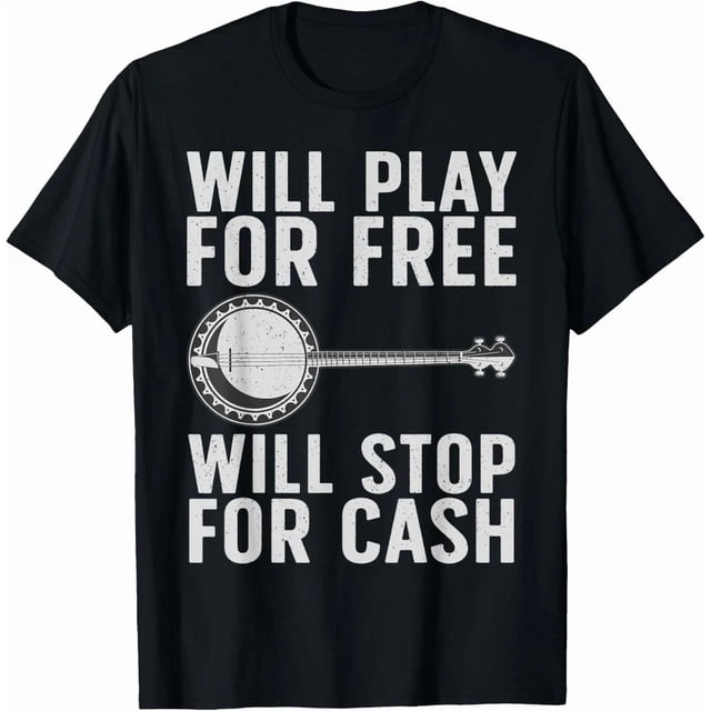 Banjo Musical Instrument Lover Humorous Musician Artistic Novelty Top,for unisex up to 3XL