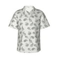 thumbnail image 4 of Wukai Hand Drawn Squirrel Men's Hawaiian Shirt Short Sleeve Casual Button Down Summer Beach Aloha Shirt Tropical Print Holiday Party, 4 of 8