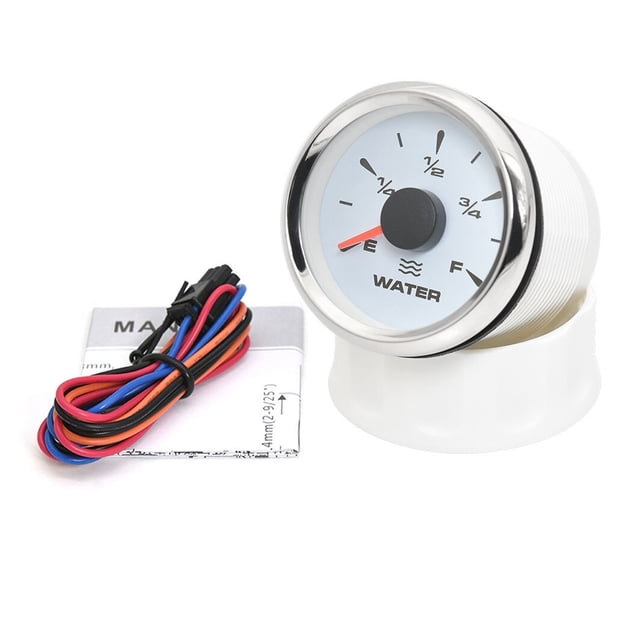 52mm Water Level Gauge+Water Level Sensor 240-33Ohm With 8Color Backlight Water Level Indicator Meter Fit For Car Boat Marine ,Easy to Install