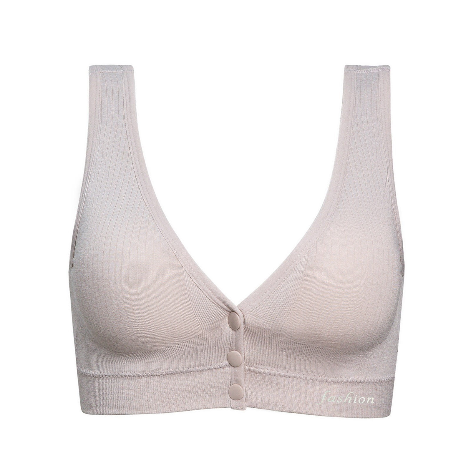 MRULIC bras for women Pregnant Women's Plain Color Bra Maternity Nursing  Bras Vest Tops Beige + M 
