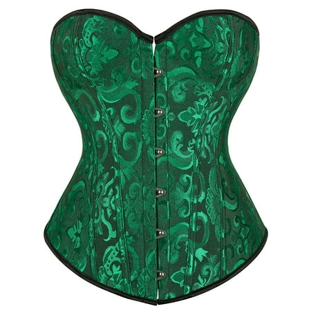 Womens Bustier Corset Top Overbust Corset For Women Lace Up Corset Tops For Women Black Green M