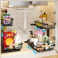 thumbnail image 1 of Organizador Bajo del Fregadero con Deslizamiento Ajustables, Estante Organizador de Fregadero Cocina y Baño Extraíble para Gabinete 2 Niveles, Cajón Deslizante Metal, Especieros para Cocina, 1 of 15