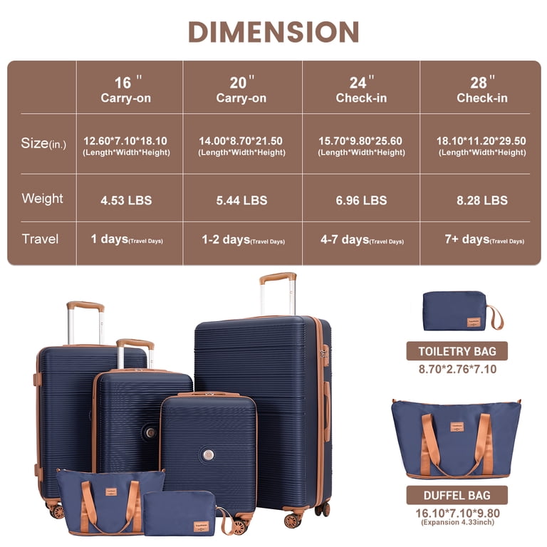 Travelhouse 3 Piece Hardshell Carry-On Luggage Set with TSA Lock