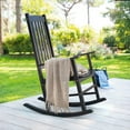 thumbnail image 4 of Devoko Patio Acacia Wood Ergonomic Single Rocking Chair for All-Weather Use, Black, 4 of 7