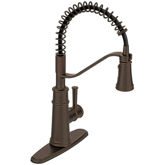 Moen 5927ORB Belfield 1.5 GPM Single Hole Pre-Rinse Pull Down Kitchen Faucet - Bronze