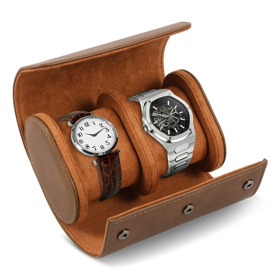 Watch Travel Case 2/3 Slot PU Watch Roll Travel Case for Home Waterproof Portable Carrying Box Organizer for Men and Women