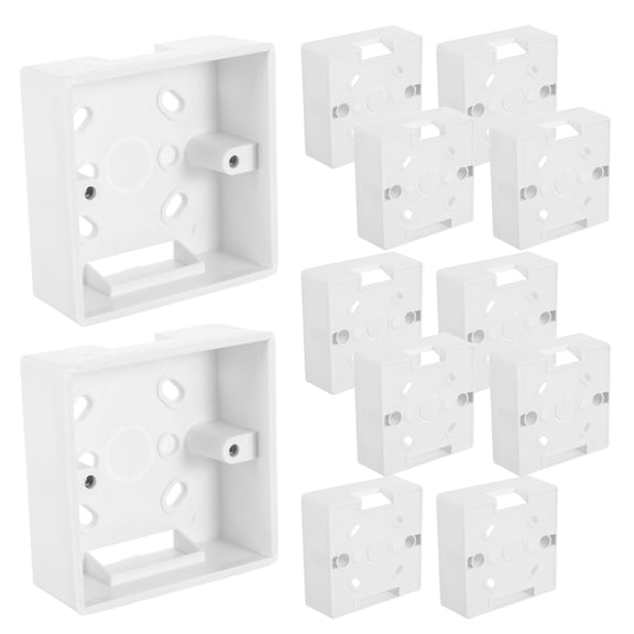 OUNONA 12Pcs Single Gang Dustproof Wall Junction Box White Flush Mount Switch Socket Protection Case