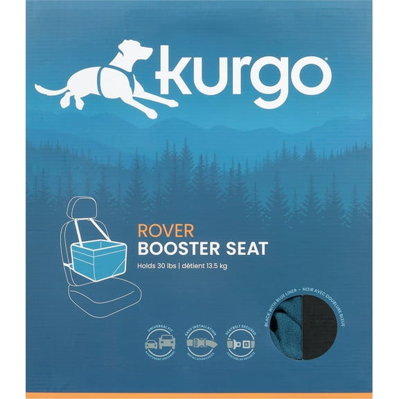 Kurgo Car Pet Booster Seat for Dogs or Cats, Front & Rear Dog Car Seat, Carrier Carseat for Pets, Dog Seatbelt Tether, Helps with Canine Car Sickness