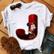 thumbnail image 1 of Disney Fashion Minnie Letter 100% Cotton T-shir Women Casual Top High-Quality Print Summer New Mickey Mouse Tee Free ShippingS Gao Jinjia LED, 1 of 2