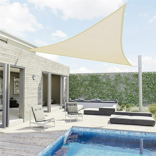 ColourTree TART24 - Toldo De Tamaño Personalizado Para Parasol De 12' X 21' X 24.2', Malla Con Bloqueo UV, Triángulo Derecho, Color Arena Y Beige, UPF50 - Uso Comercial Intensivo