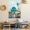 thumbnail image 2 of Airport Tapestry, Cartoon Design Infographic with Airfield Elements Aerodrome Tower Planes and Cars, Wall Hanging for Bedroom Living Room Dorm Decor, 60W X 80L Inches, Multicolor, by Ambesonne, 2 of 5
