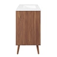 thumbnail image 2 of Modway Transmit 36" Modern Wood and Ceramic Bathroom Vanity in Walnut/White, 2 of 9
